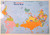 Kiwi Upside Down World Hema Laminated Wall Map