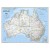 Australia Political National Geographic Laminated Wall Map